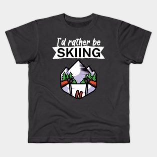 Id rather be skiing Kids T-Shirt